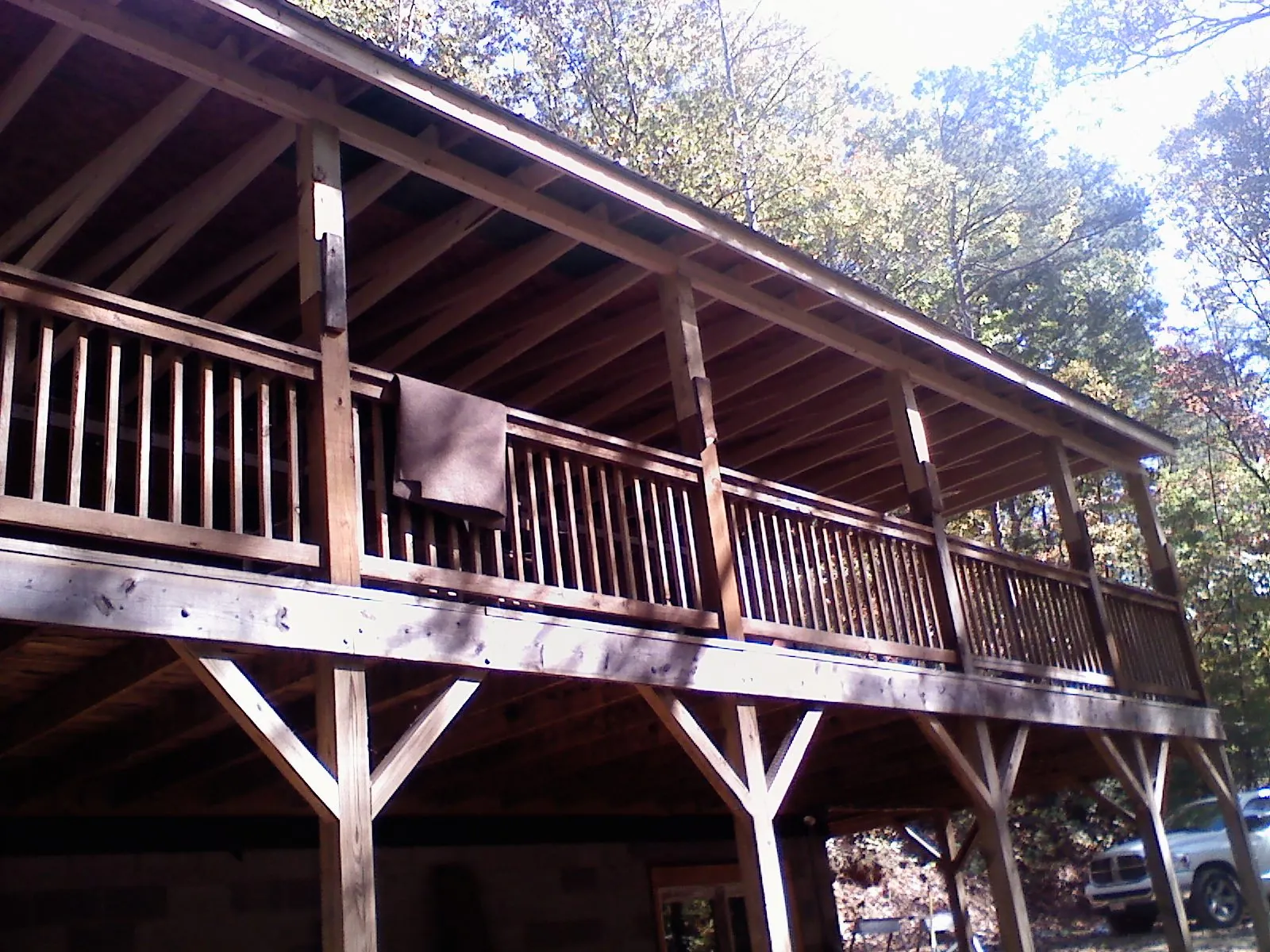 Timber framing under a new elevated porch and deck — Roof Leak Repair in Horse Shoe by Roofing Brothers